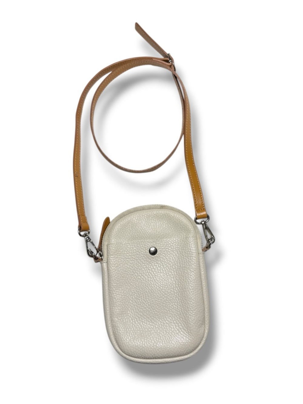 DIVINA FIRENZE ITALY Cream GENUINE Leather Crossbody Bag